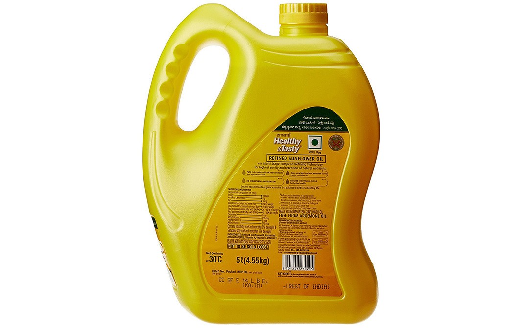Emami Healthy & Tasty Refined Sunflower Oil   Can  5 litre